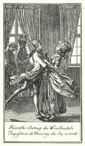 Marriage Proposal of the Windbag by Daniel Nikolaus (after) Chodowiecki