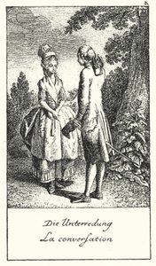 The Conversation (engraving) by Daniel Nikolaus (after) Chodowiecki