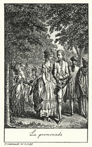 Walking (engraving) by Daniel Nikolaus (after) Chodowiecki