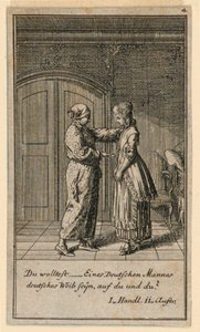 A Father or Guardian Talking to a Girl, Illustration of the Play 