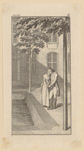 Alexander and Tine by the Pond by Daniel Nikolaus Chodowiecki