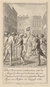 Sheet 1 of the series for the essay “The History of the Revolution of North America”, by M. C. Sprengel. by Daniel Nikolaus Chodowiecki