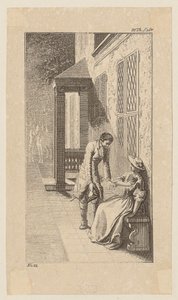 Bunkel Bows Before Miss Marinda Bruce, Plate 9 from “The Life, Observations and Opinions of Johann Bunkel” by Daniel Nikolaus Chodowiecki