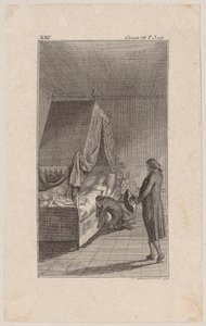 Clarisse Dying in the Canopy Bed by Daniel Nikolaus Chodowiecki