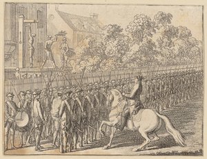 Honest Running the Gauntlet and Dishonest Flogging by Daniel Nikolaus Chodowiecki