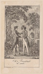 Friendship, Plate 1 of the Series "Sincerity and Hypocrisy" by Daniel Nikolaus Chodowiecki
