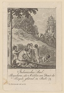 Indian Bath, Sheet 1 from the Series "East Indian Customs" by Daniel Nikolaus Chodowiecki