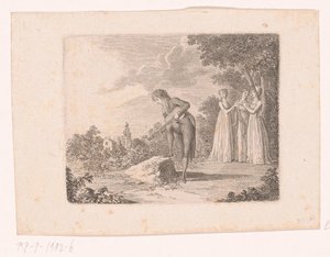 Mr. de Vollange Playing His Guitar, While Three Ladies Listen on the Right by Daniel Nikolaus Chodowiecki