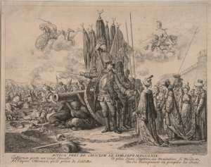 Prince Alexander Mikhaylovich Golitsyn at the Siege of the Khotyn Fortress by Daniel Nikolaus Chodowiecki