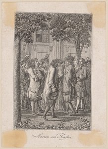 Scarron at the Window. Story by Kretschmann by Daniel Nikolaus Chodowiecki