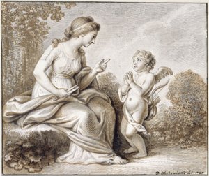 Venus Threatens to Cut the Wings of Cupid Standing to Her Right by Daniel Nikolaus Chodowiecki