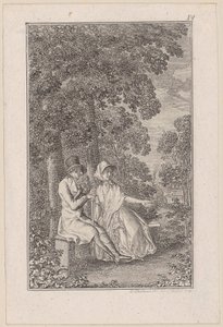 Two Travelers in a Park by Daniel Nikolaus Chodowiecki