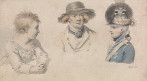 Character Studies: A Child, A Man in a Hat, Military Officer