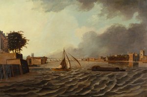 A View of the Thames with Westminster Bridge and Lambeth Palace