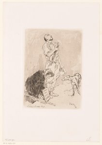 A Man and Woman Begging on the Street by Daniel Urrabieta Vierge