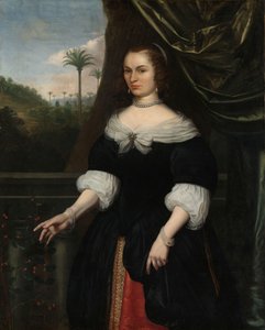 Portrait of Dina Lems, Wife of Jan Valckenburgh by Daniel Vertangen (signed by artist)