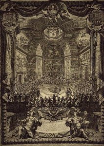 The Grand Feast of H.R.H. the Princess of Orange, celebrated in December 1686 in the Salon du Bois in The Hague, in honour of the birthday of the Prince of Orange by Daniel the Elder Marot