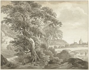 Landscape after Ruisdael by Daniël Dupré