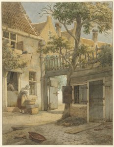Courtyard of an Almshouse in Amsterdam by Daniël Kerkhoff