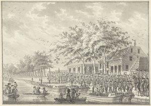 Departure of the Amsterdammers to Utrecht, 1787 by Daniël Kerkhoff