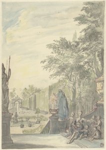View from a Terrace in an Ornamental Garden