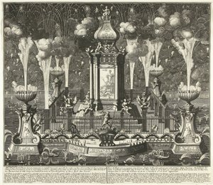 Fireworks Celebrating the Peace of Utrecht, 1713 by Daniël Stopendaal