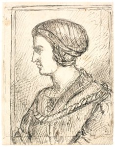 Bust of a Woman in Profile, Dressed in an Older Costume by Dankvart Dreyer