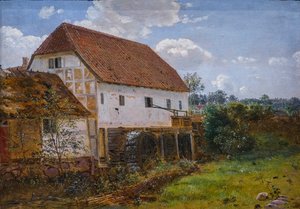 Mill with Two Wheels, Jutland by Dankvart Dreyer