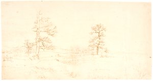 View Over a Hilly Landscape with a Pair of Solitary Oak Trees by Dankvart Dreyer