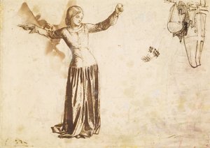 Launcelot at the Shrine of the Holy Grail, Study for Guenevere by Dante Gabriel Charles Rossetti