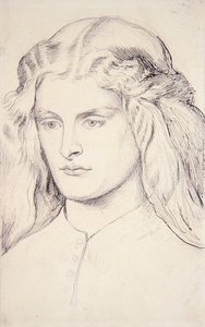 Portrait study of Annie Miller, c.1860-63 by Dante Gabriel Charles Rossetti