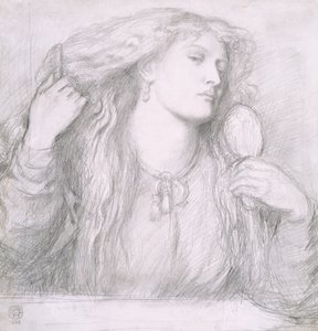 Woman combing her hair, Fanny Cornforth by Dante Gabriel Charles Rossetti