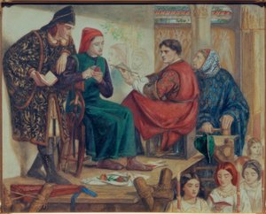 Giotto Painting the Portrait of Dante by Dante Gabriel Charles Rossetti