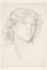 The Blue Bower - Female Head Study by Dante Gabriel Rossetti