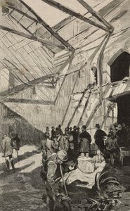 Remains of Israeli Theatre After Fire of 1893, Rome, Italy, Engraving After Drawing by Dante Paolocci, from L