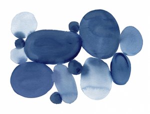 Blue Watercolor Stones 01 by Danushka Abeygoda