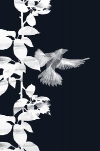 Ethereal Bird and Leaves