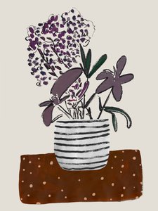 Purple Potted Flowers by Danushka Abeygoda