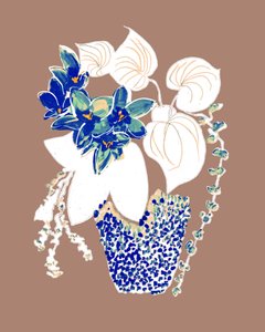 Vibrant Potted Blue Flowers by Danushka Abeygoda