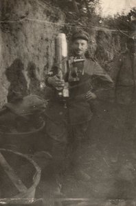 Soldier in a Trench Karst Plateau During the First World War