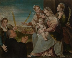 Virgin and Child with Saints Catherine, Lucy, Justina of Padua and a Benedictine Monk
