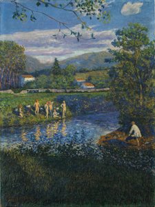 Bathing in Rentería by Darío de Regoyos