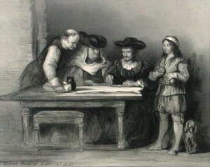 Christopher Columbus in the monastery at la Rabida from 