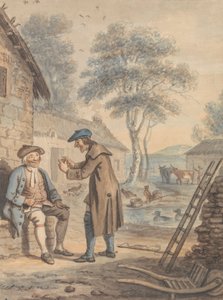 Symon Breaks the News to Glaud: Design number 3 for The Gentle Shepherd by David Allan