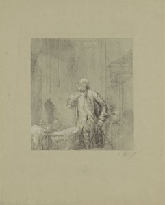 Man in Front of a Mirror in an Eighteenth-Century Interior by David Bles