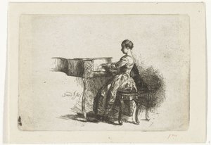 Girl at the Piano by David Bles