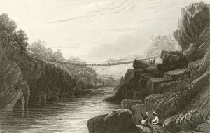 Grass Rope bridge at Teree, Gurwall by David Cox