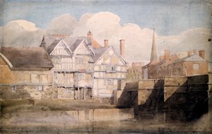 Old Houses and Wye Bridge, Hereford by David Cox