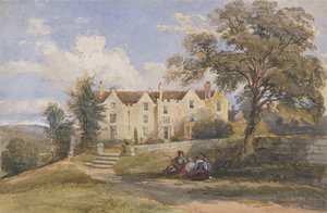 Group Seated in Grounds of a Large House by David Cox Jr.