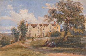 Group Seated in Grounds of a Large House by David Cox Jr.